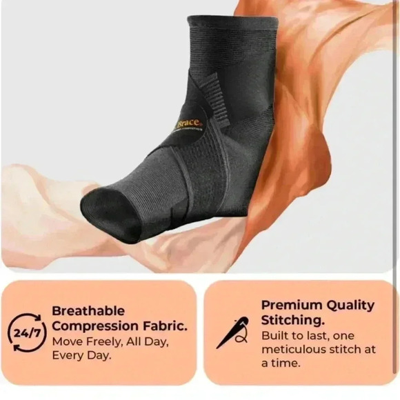 Ankle Brace with Adjustable Strap and 2X Gel Pad Ankle Support & Pain Relief NEW - Picture 4 of 12